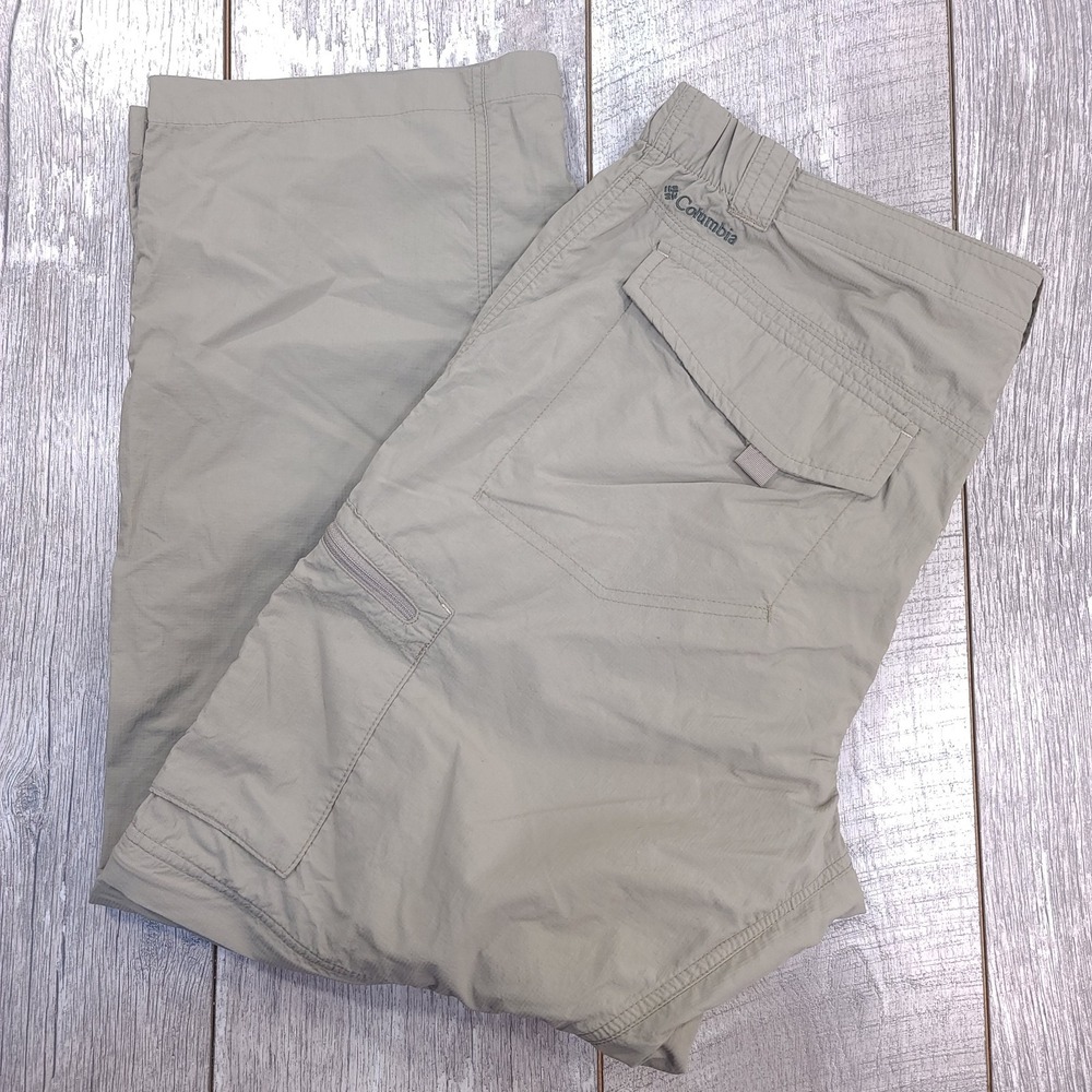 Columbia Pants Mens 38x29 Beige Convertible Cargo Outdoor Hiking Lightweight